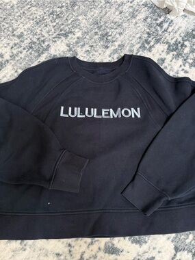 Lululemon Navy Crop Logo Crewneck Sweatshirt